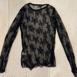 A New Day Black Lace Top
